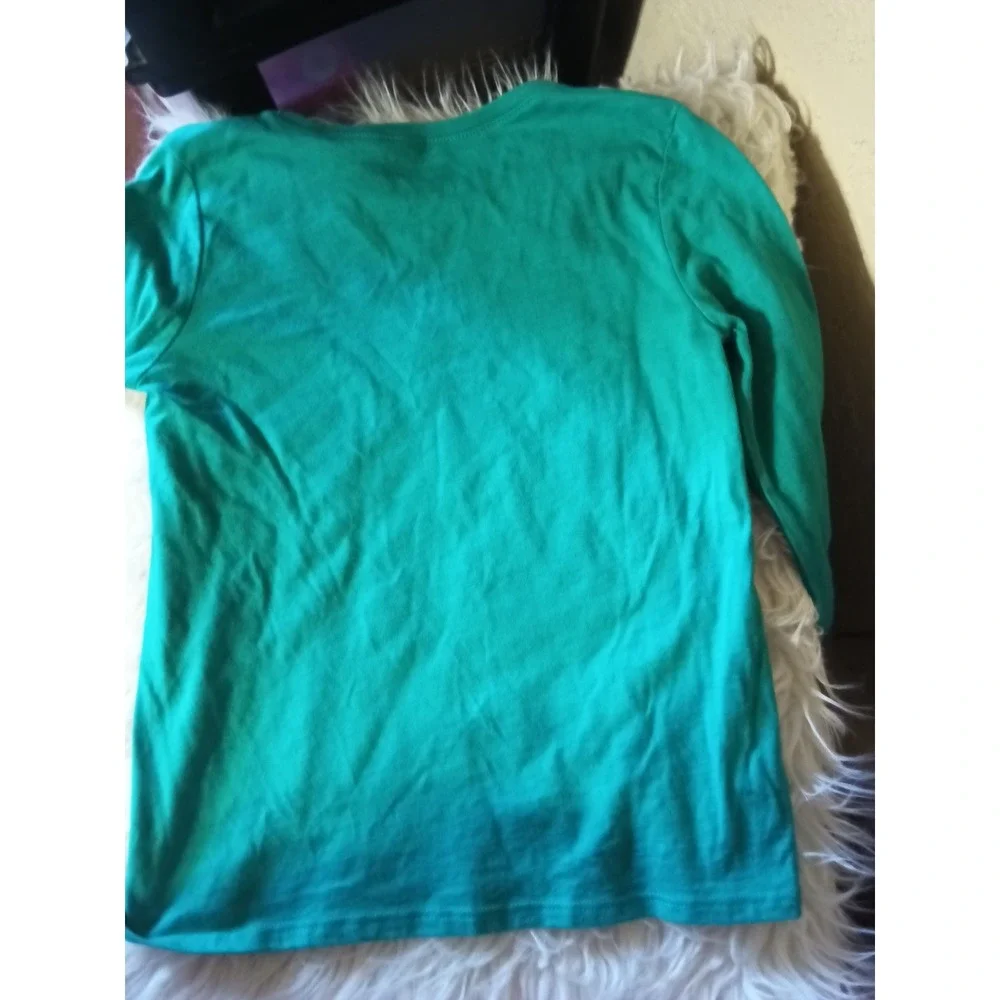 The Childrens Place Girls Green Girl Pwr Long Sleeve Graphic Tee Shirt M 7/8